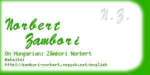 norbert zambori business card